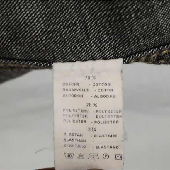 Gas Blue Jeans Jacket Womens Small Black Denim Button Up Pockets Stretch Cotton - Picture 16 of 16